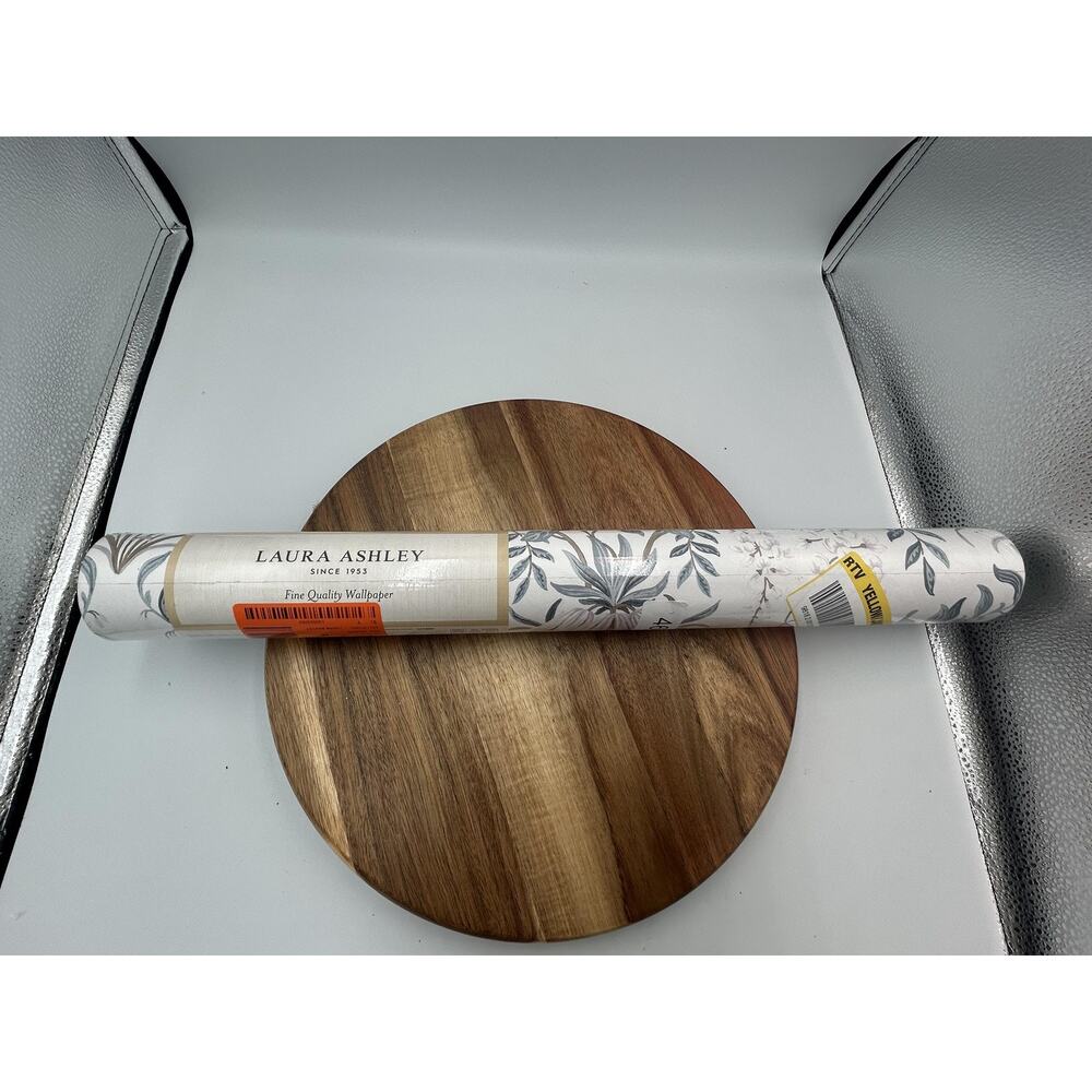 Laura Ashley Parterre Wallpaper Roll Seaspray Floral Offwhite 53cmx10m Paper